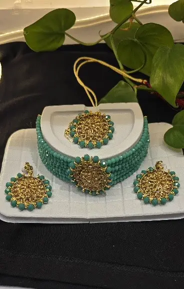 necklace and earrings