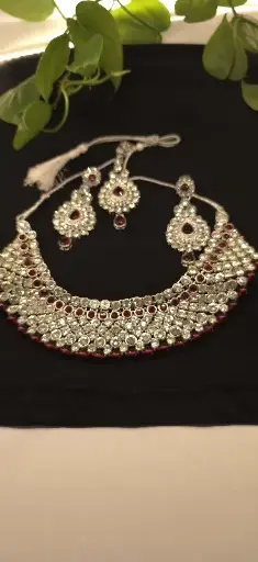 necklace and earrings