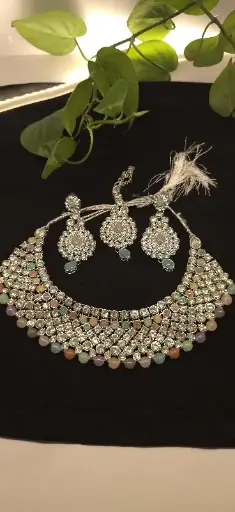 necklace and earrings