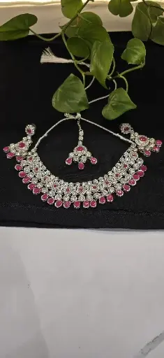 necklace and earrings