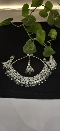 necklace and earrings