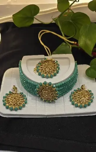 necklace and earrings
